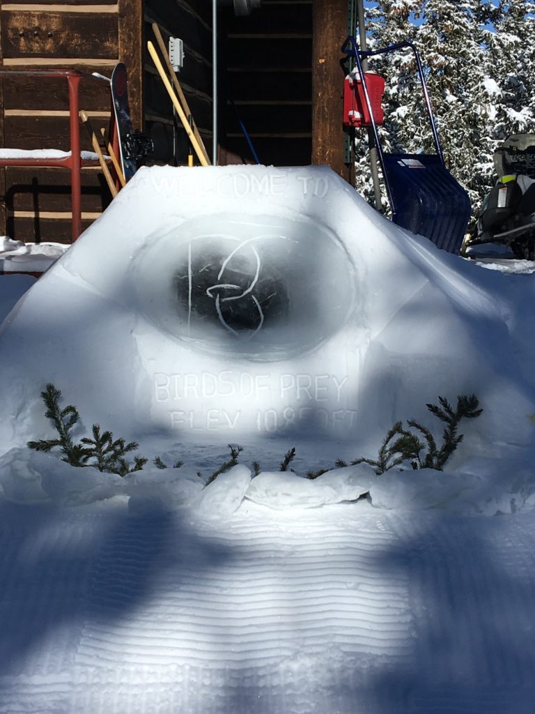 Beaver Creek Birds of Prey ice sculpture